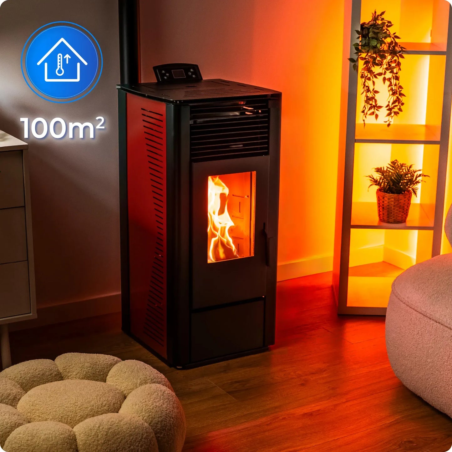 Estufa de pellets KARMEN RED 10 kW